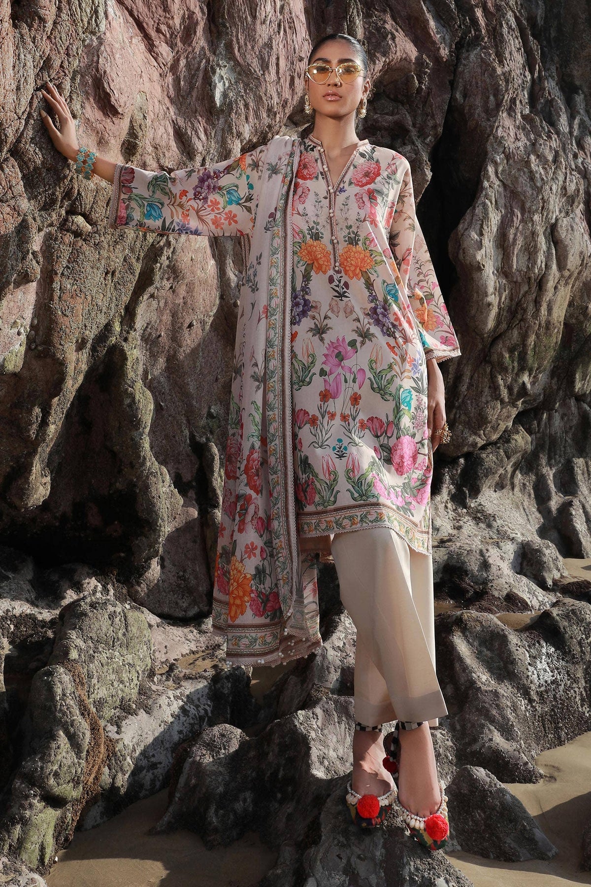 Sana Safinaz | Mahay Spring 24 | H241-019B-3CS -  Sana Safinaz Luxury - Original Designer Dress - House of Maryam
