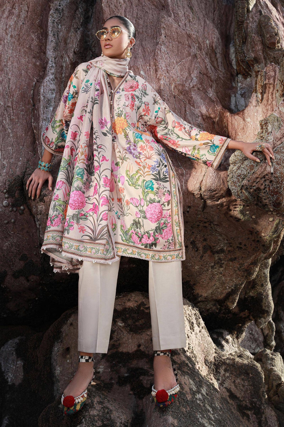 Sana Safinaz | Mahay Spring 24 | H241-019B-3CS -  Sana Safinaz Luxury - Original Designer Dress - House of Maryam