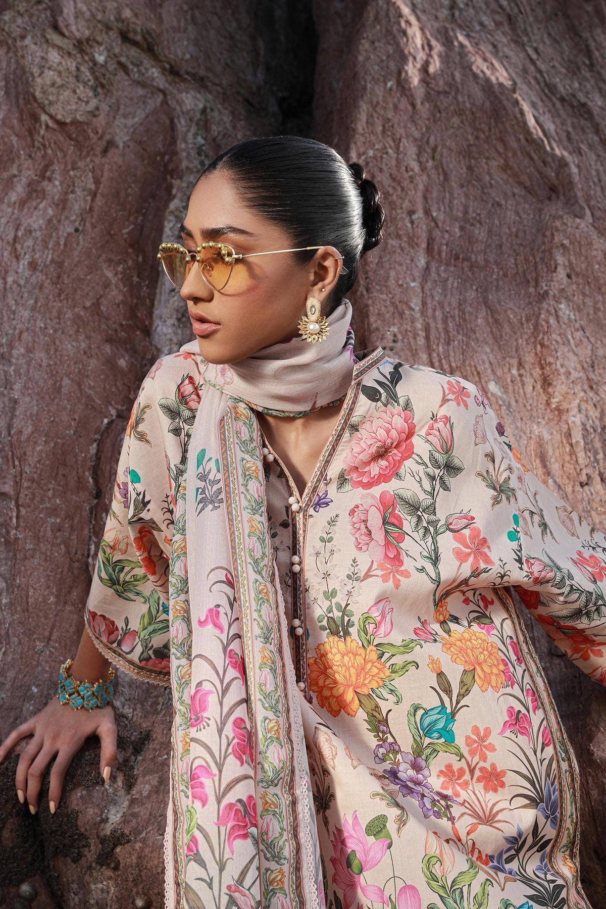 Sana Safinaz | Mahay Spring 24 | H241-019B-3CS -  Sana Safinaz Luxury - Original Designer Dress - House of Maryam