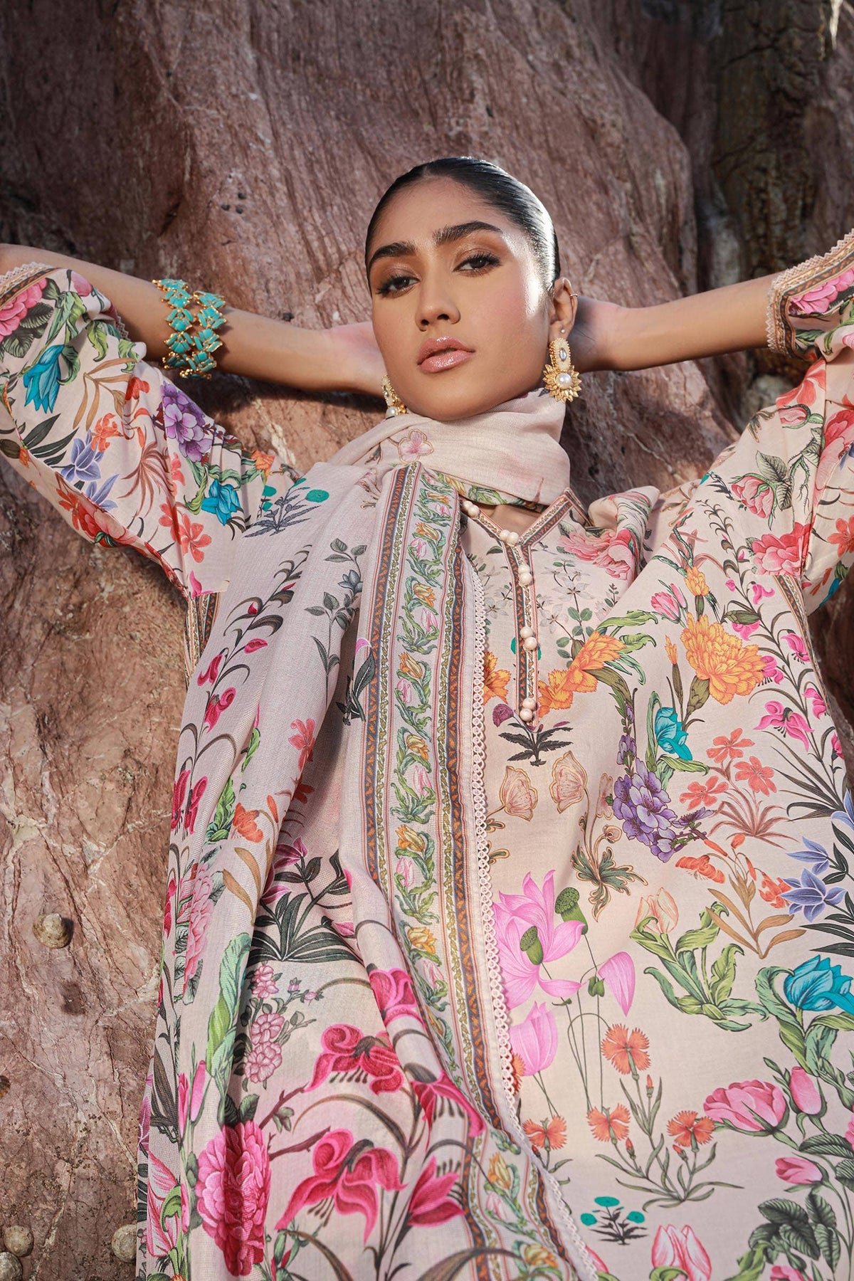 Sana Safinaz | Mahay Spring 24 | H241-019B-3CS -  Sana Safinaz Luxury - Original Designer Dress - House of Maryam