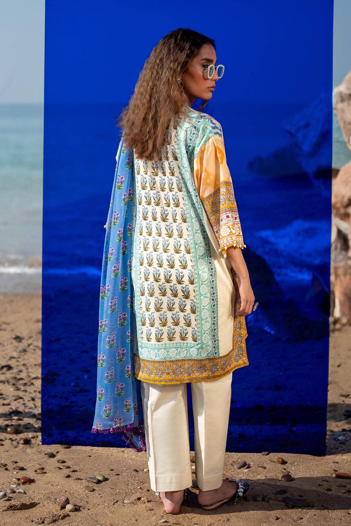 Sana Safinaz | Mahay Spring 24 | H241-003A-2BI -  Sana Safinaz Luxury - Original Designer Dress - House of Maryam