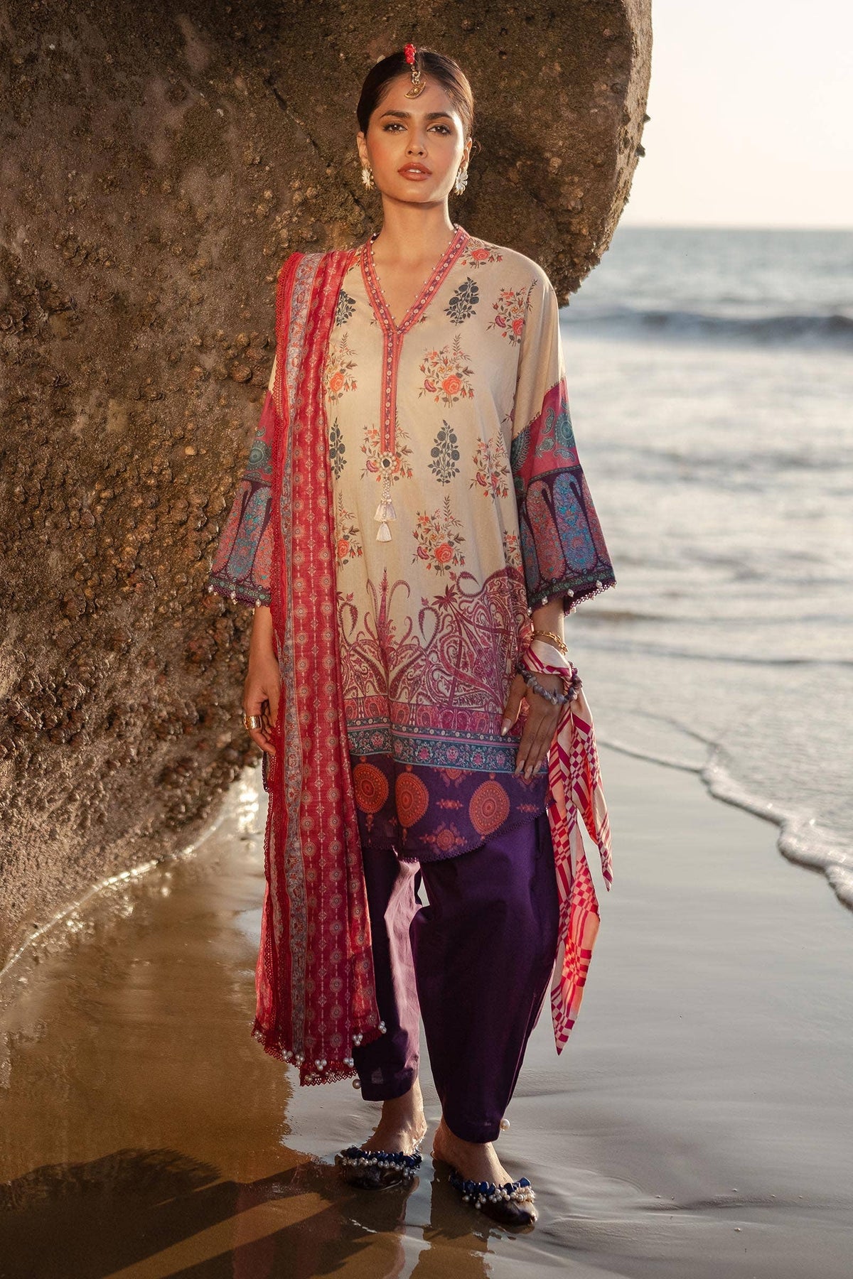 Sana Safinaz | Mahay Spring 24 | H241-021B-3DE -  Sana Safinaz Luxury - Original Designer Dress - House of Maryam