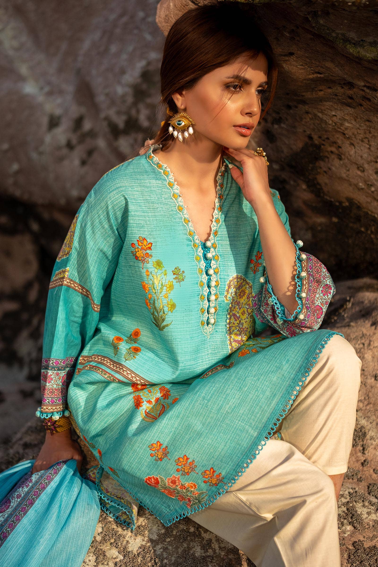 Sana Safinaz | Mahay Spring 24 | H241-022B-2BS -  Sana Safinaz Luxury -  House of Maryam