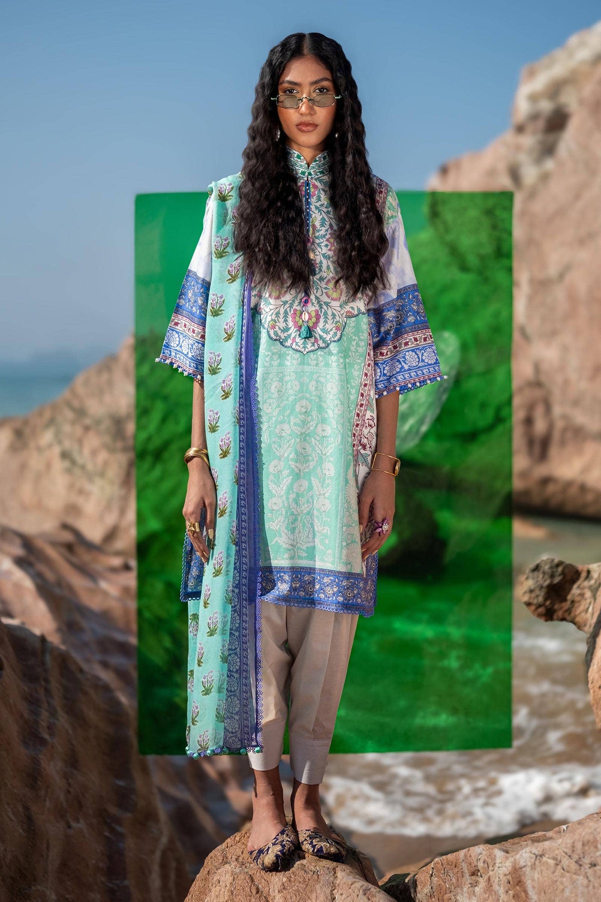 Sana Safinaz | Mahay Spring 24 | H241-003B-2BI -  Sana Safinaz Luxury - Original Designer Dress - House of Maryam
