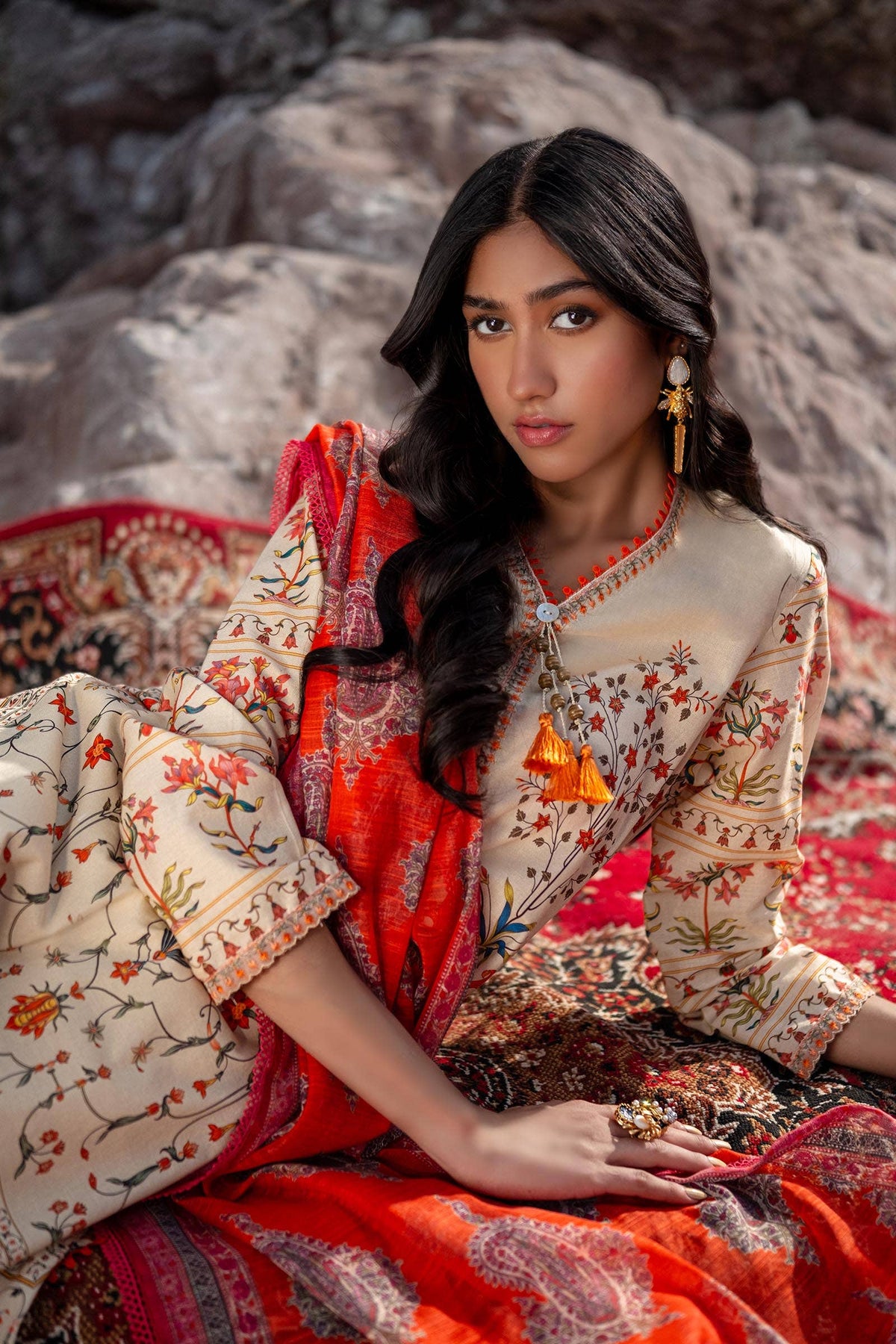 Sana Safinaz | Mahay Spring 24 | H241-023A-2DD -  Sana Safinaz Luxury - Original Designer Dress - House of Maryam
