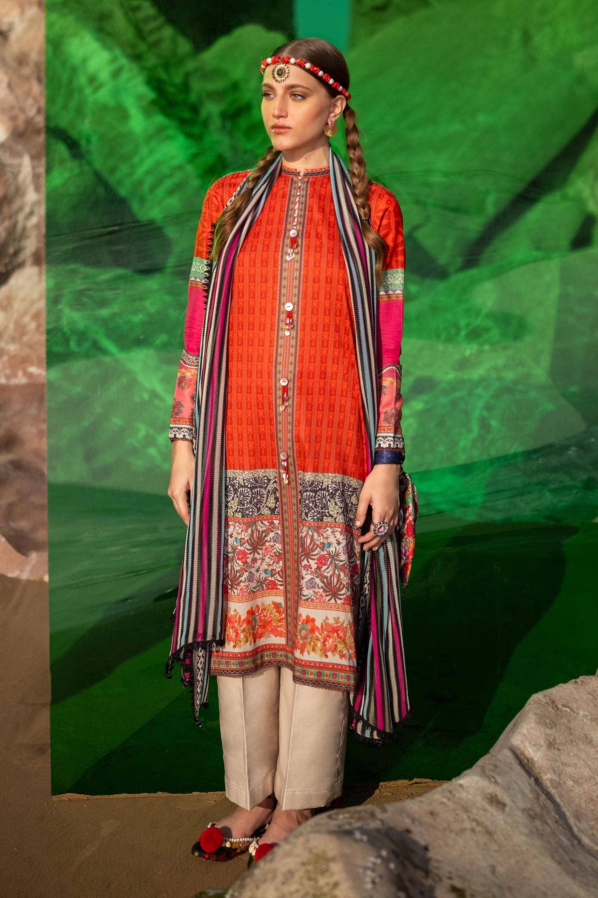 Sana Safinaz | Mahay Spring 24 | H241-024B-2I -  Sana Safinaz Luxury - Original Designer Dress - House of Maryam