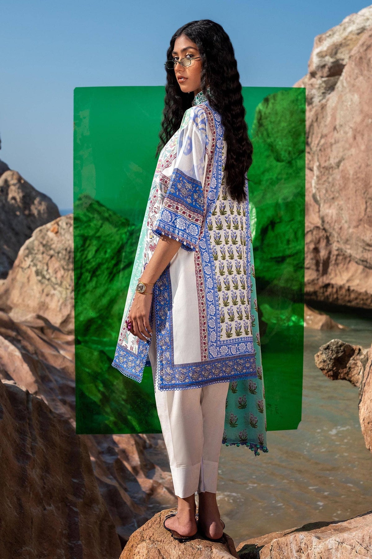 Sana Safinaz | Mahay Spring 24 | H241-003B-2BI -  Sana Safinaz Luxury - Original Designer Dress - House of Maryam
