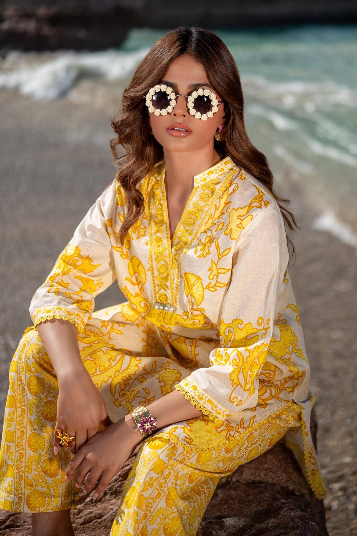 Sana Safinaz | Mahay Spring 24 | H241-025A-2AC -  Sana Safinaz Luxury - Original Designer Dress - House of Maryam