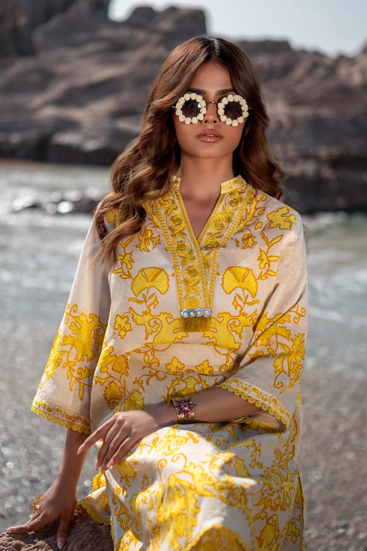 Sana Safinaz | Mahay Spring 24 | H241-025A-2AC -  Sana Safinaz Luxury - Original Designer Dress - House of Maryam