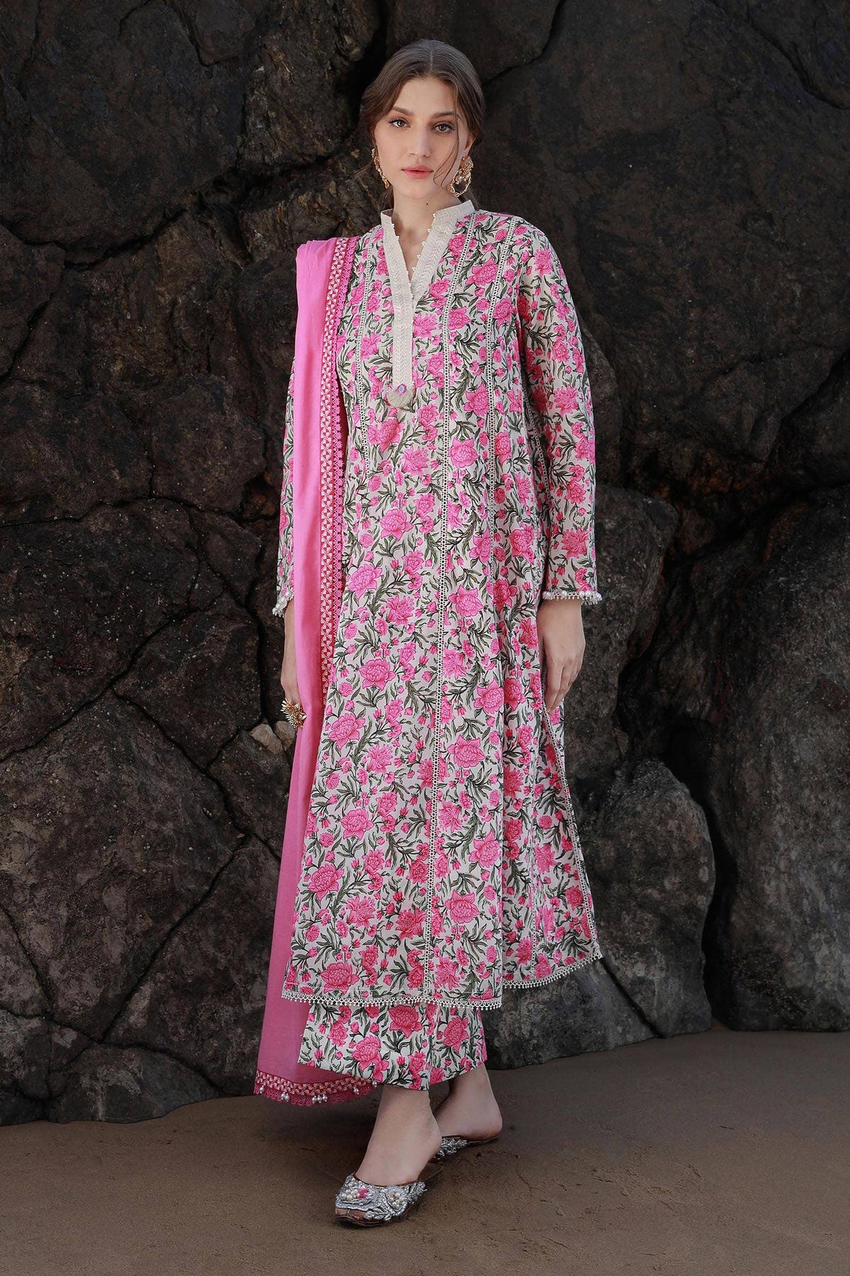 Sana Safinaz | Mahay Spring 24 | H241-004A-3CG -  Sana Safinaz Luxury - Original Designer Dress - House of Maryam