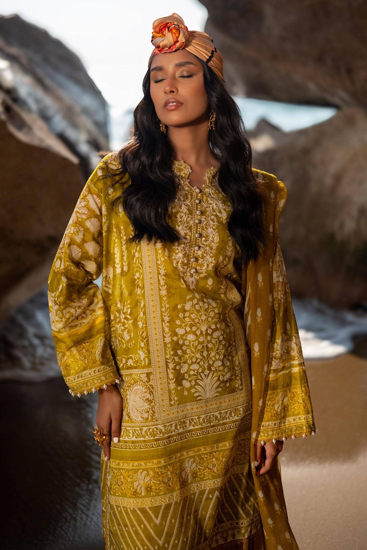 Sana Safinaz | Mahay Spring 24 | H241-005B-3CI -  Sana Safinaz Luxury - Original Designer Dress - House of Maryam