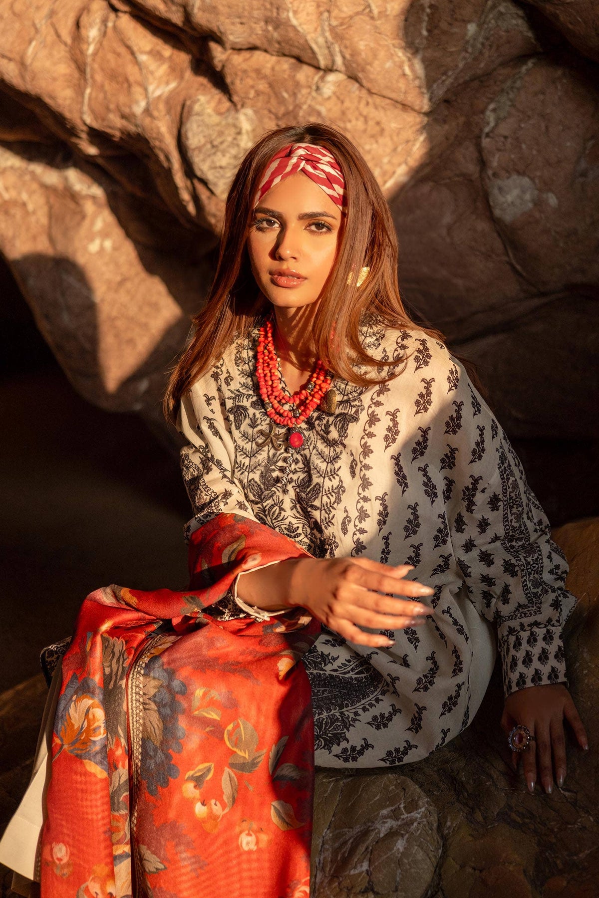 Sana Safinaz | Mahay Spring 24 | H241-006A-2BS -  Sana Safinaz Luxury - Original Designer Dress - House of Maryam