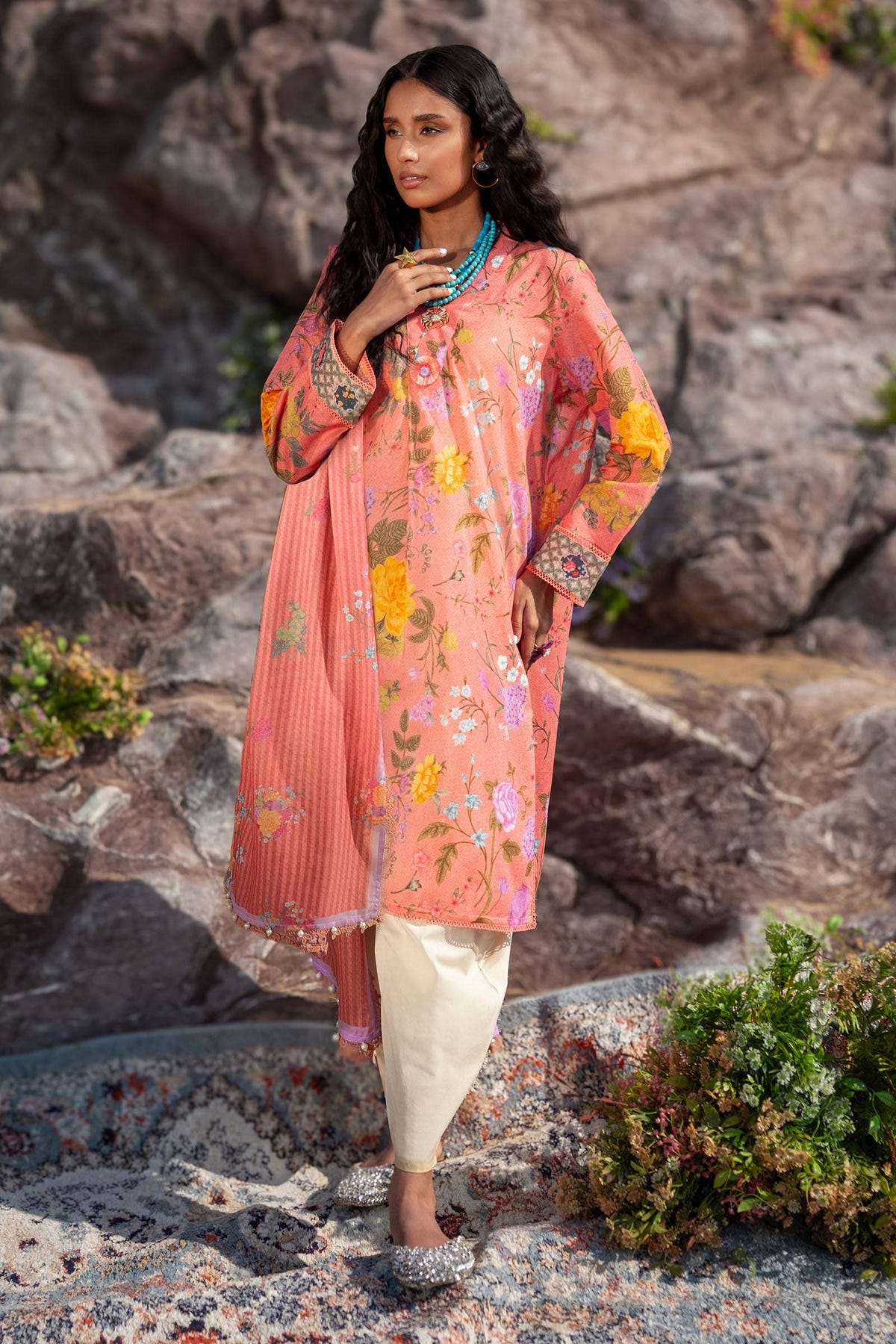 Sana Safinaz | Mahay Spring 24 | H241-007A-2S -  Sana Safinaz Luxury - Original Designer Dress - House of Maryam