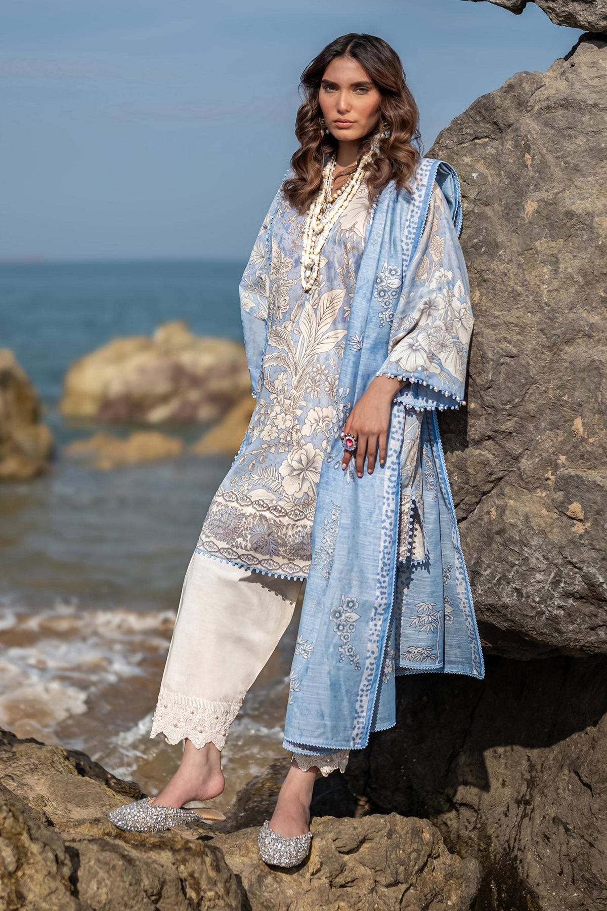 Sana Safinaz | Mahay Spring 24 | H241-009A-2DD -  Sana Safinaz Luxury - Original Designer Dress - House of Maryam