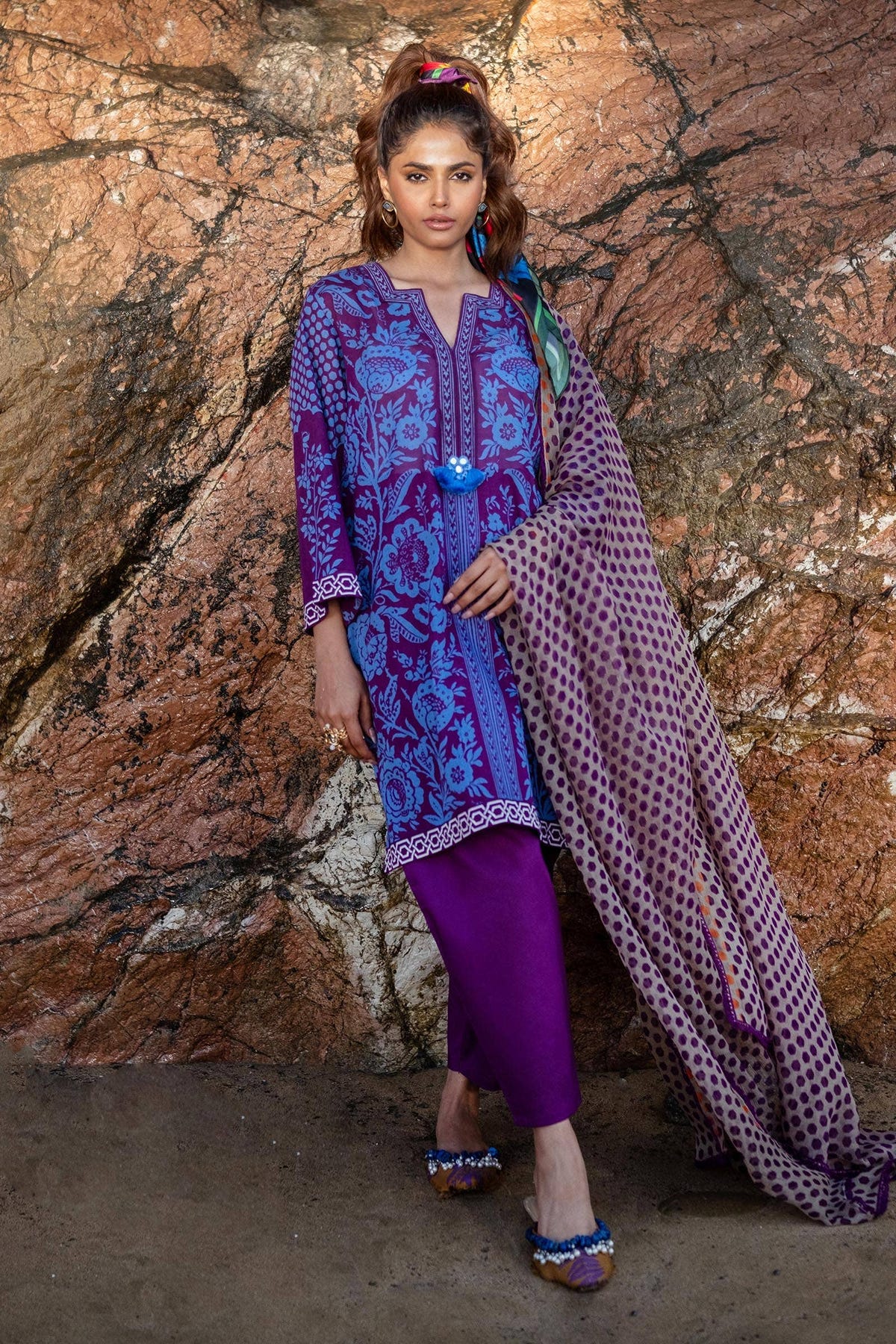 Sana Safinaz | Mahay Spring 24 | H241-010B-3CI -  Sana Safinaz Luxury - Original Designer Dress - House of Maryam