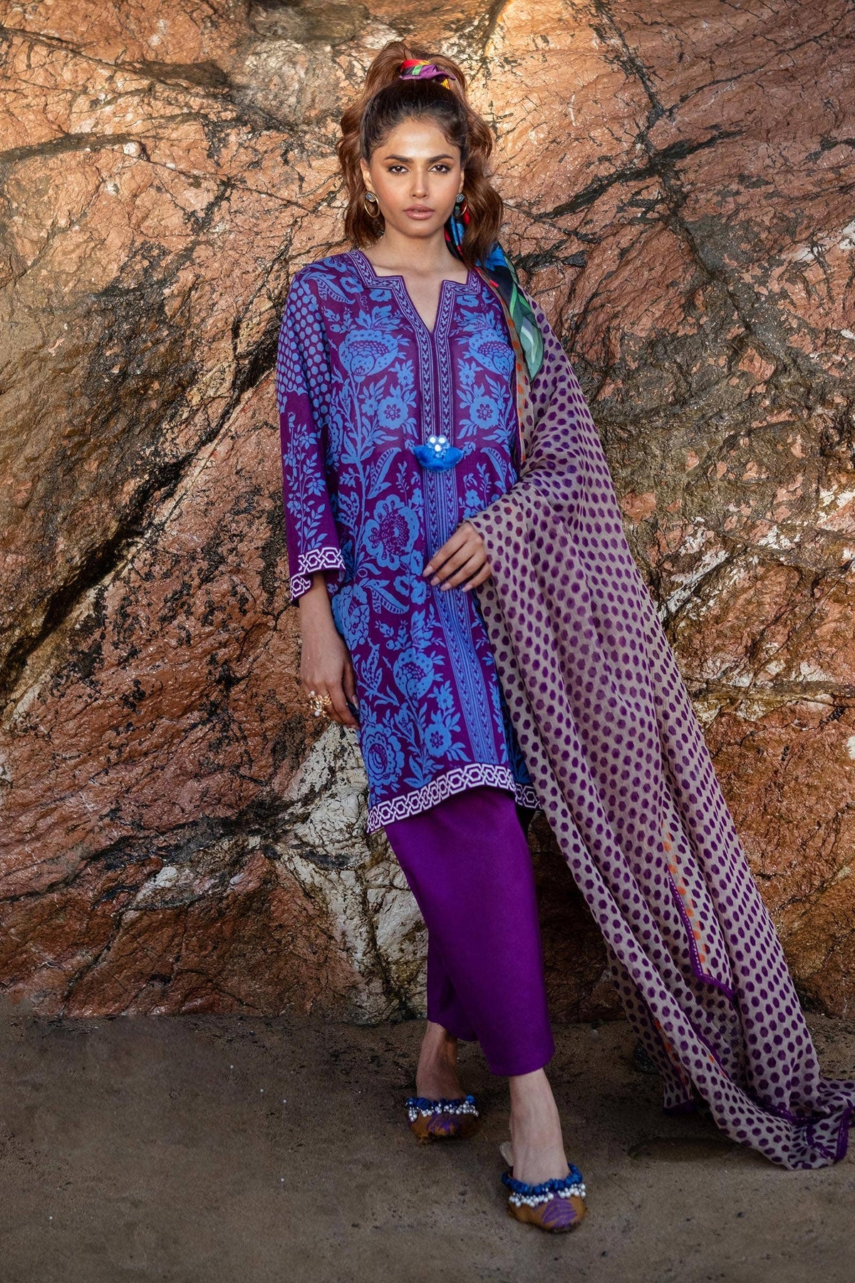 Sana Safinaz | Mahay Spring 24 | H241-010B-3CI -  Sana Safinaz Luxury - Original Designer Dress - House of Maryam