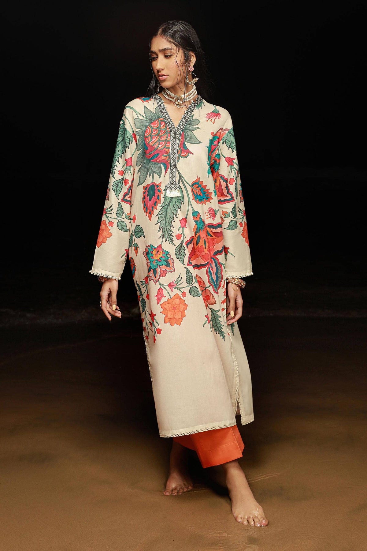 Sana Safinaz | Mahay Spring 24 | H241-011B-2C -  Sana Safinaz Luxury - Original Designer Dress - House of Maryam