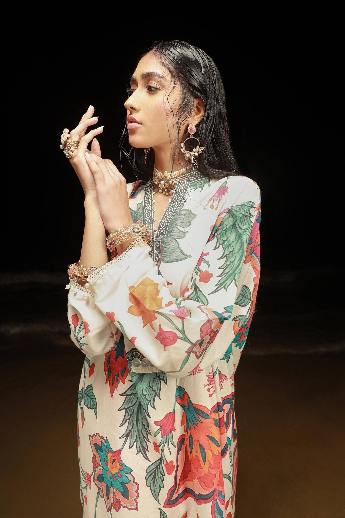 Sana Safinaz | Mahay Spring 24 | H241-011B-2C -  Sana Safinaz Luxury - Original Designer Dress - House of Maryam