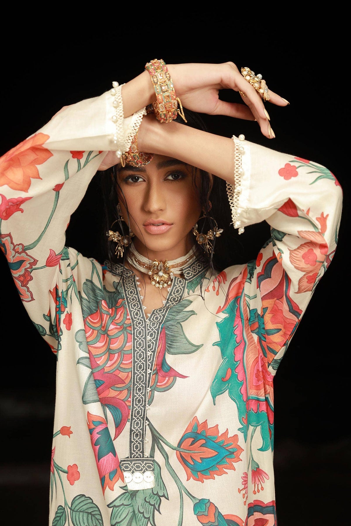 Sana Safinaz | Mahay Spring 24 | H241-011B-2C -  Sana Safinaz Luxury - Original Designer Dress - House of Maryam