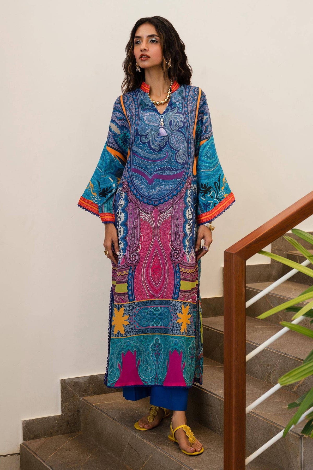 Sana Safinaz | Mahay Spring 24 | H241-012B-2C -  Sana Safinaz Luxury - Original Designer Dress - House of Maryam