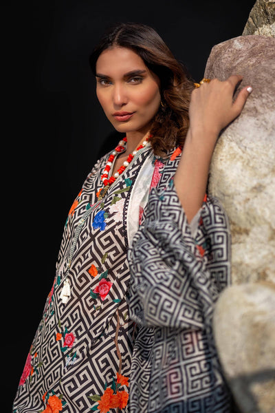 Sana Safinaz | Mahay Spring 24 | H241-013A-2BK -  Sana Safinaz Luxury - Original Designer Dress - House of Maryam