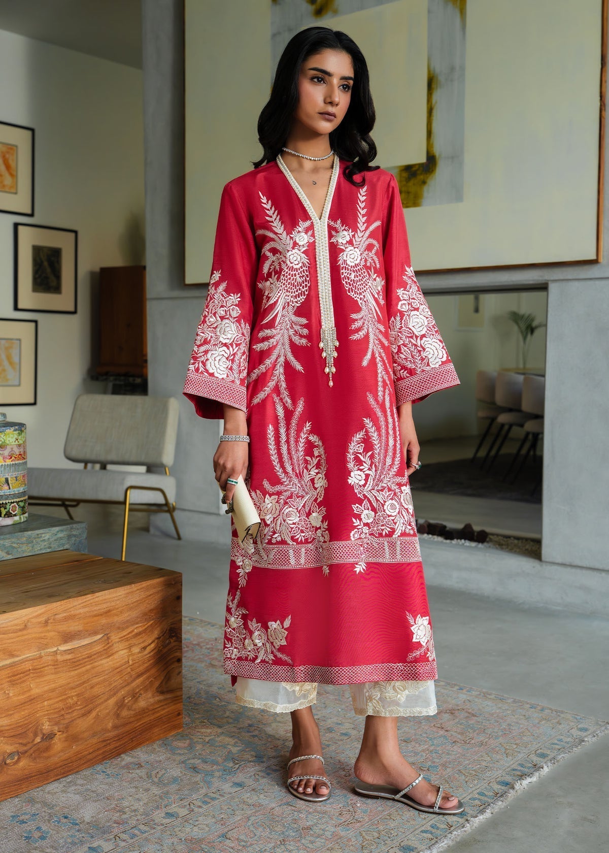 Mahgul | Mahsa Formals | Coral Majesty-Brand:Mahgul-Type:Ladies Clothes-Candy Pink-Silk-House of Maryam- Buy in UK, USA