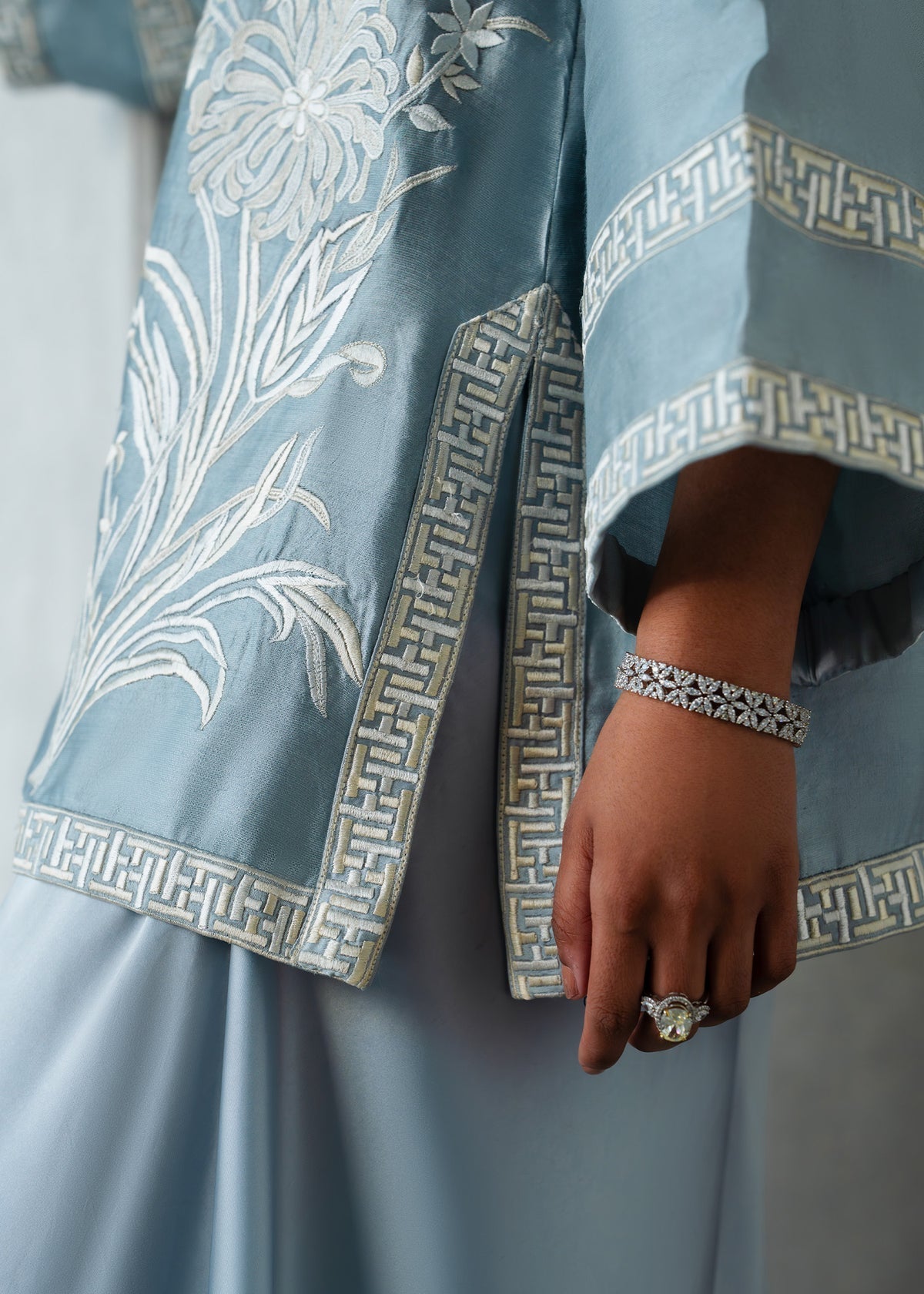 Mahgul | Mahsa Formals | Grey Mirage-Brand:Mahgul-Type:Ladies Clothes-LIight blue Grey-Silk-House of Maryam- Buy in UK, USA