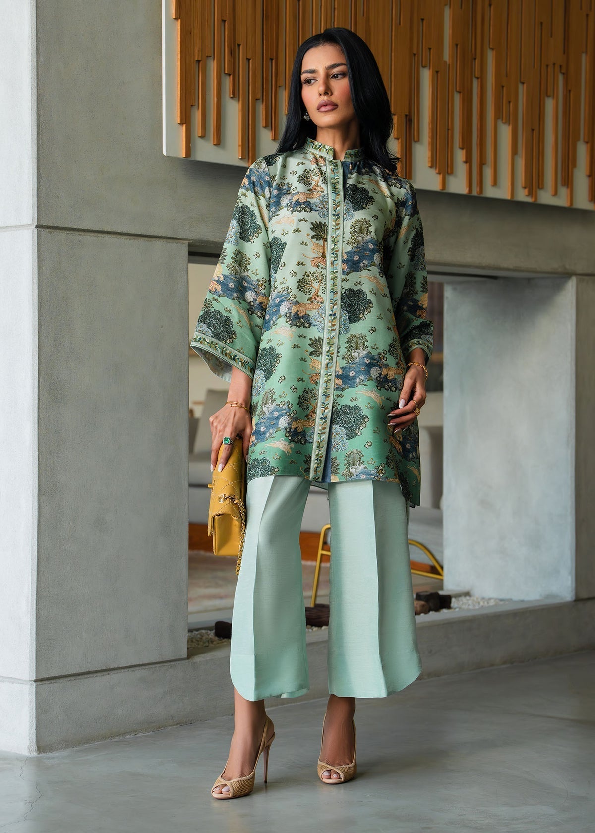 Mahgul | Mahsa Formals | Mint Whisper-Brand:Mahgul-Type:Ladies Clothes-Pale Mint Green-Silk-House of Maryam- Buy in UK, USA