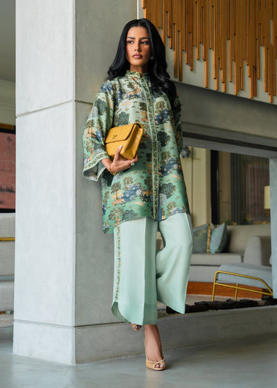 Mahgul | Mahsa Formals | Mint Whisper-Brand:Mahgul-Type:Ladies Clothes-Pale Mint Green-Silk-House of Maryam- Buy in UK, USA