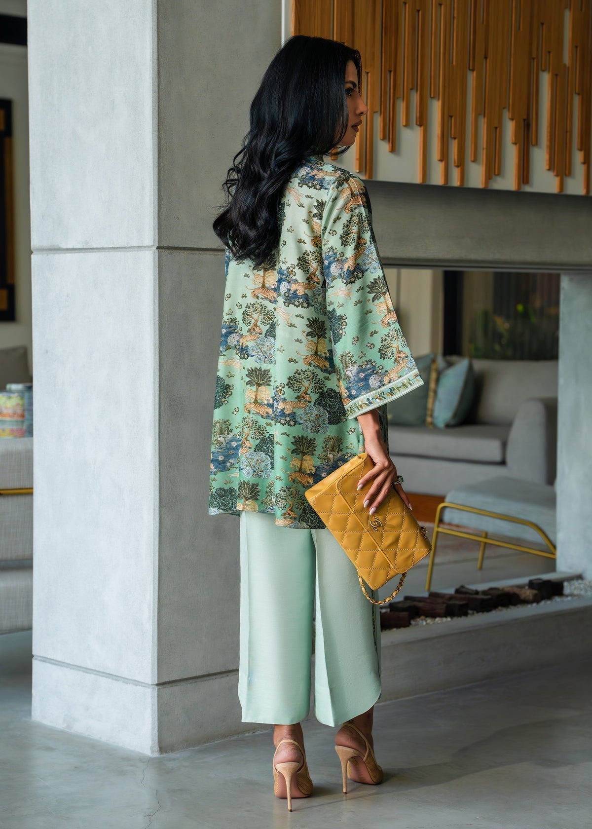 Mahgul | Mahsa Formals | Mint Whisper-Brand:Mahgul-Type:Ladies Clothes-Pale Mint Green-Silk-House of Maryam- Buy in UK, USA