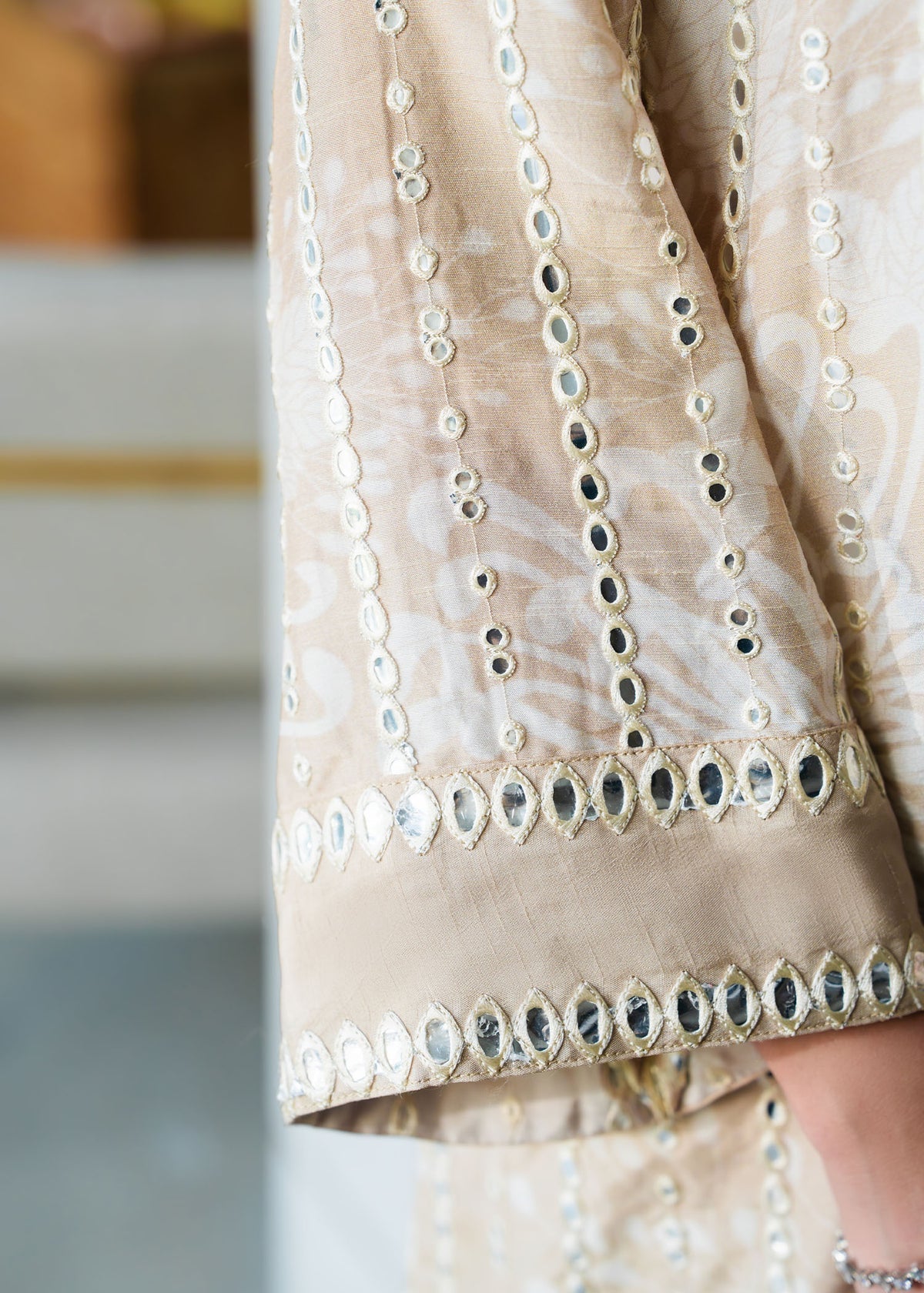 Mahgul | Mahsa Formals | Moonlit Sand-Brand:Mahgul-Type:Ladies Clothes-Beige-Silk-House of Maryam- Buy in UK, USA