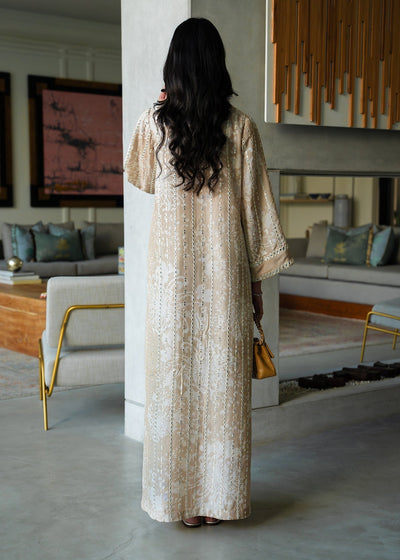 Mahgul | Mahsa Formals | Moonlit Sand-Brand:Mahgul-Type:Ladies Clothes-Beige-Silk-House of Maryam- Buy in UK, USA