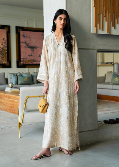 Mahgul | Mahsa Formals | Moonlit Sand-Brand:Mahgul-Type:Ladies Clothes-Beige-Silk-House of Maryam- Buy in UK, USA