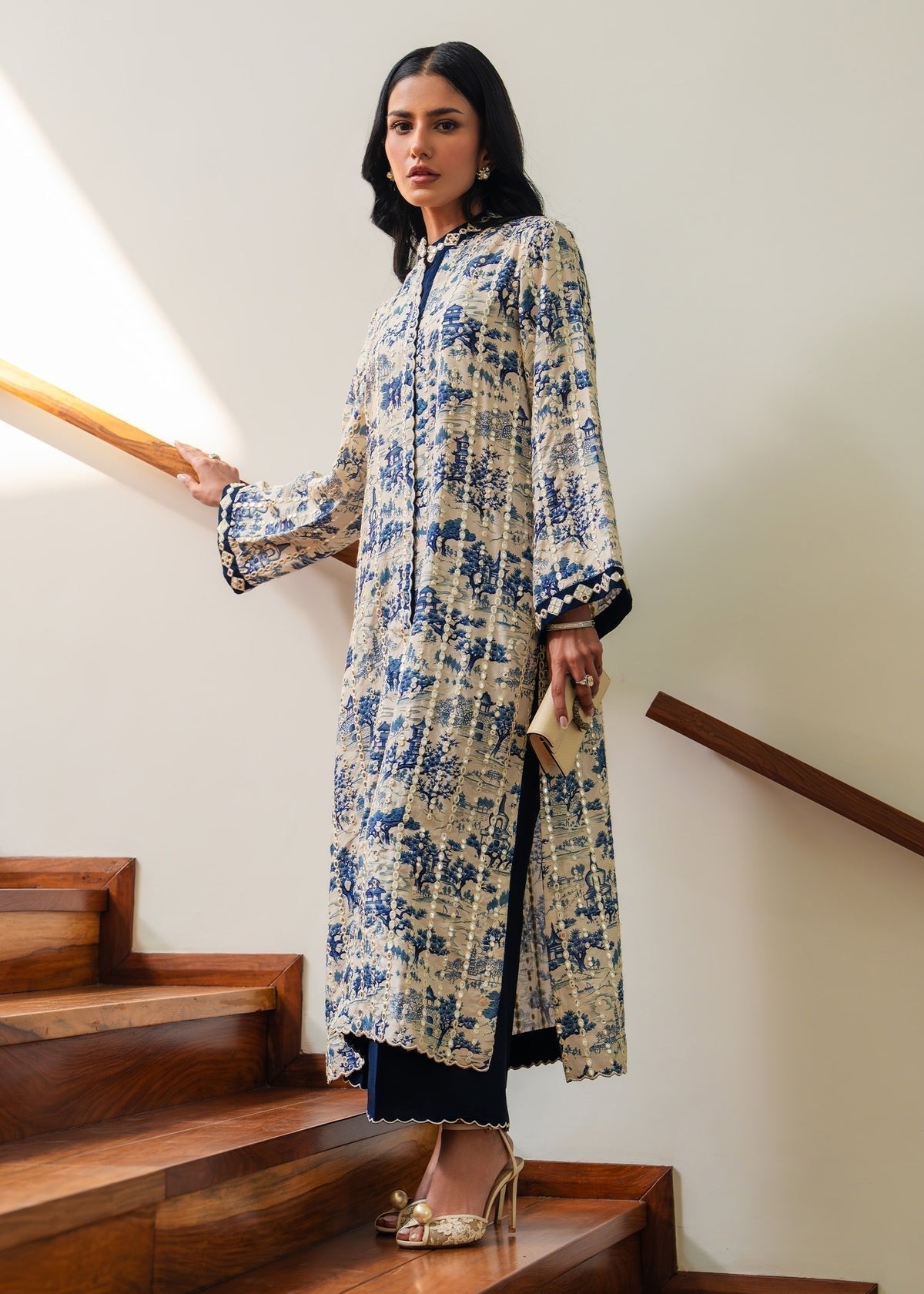 Mahgul | Mahsa Formals | Seraphine-Brand:Mahgul-Type:Ladies Clothes-Dusty White-Silk-House of Maryam- Buy in UK, USA