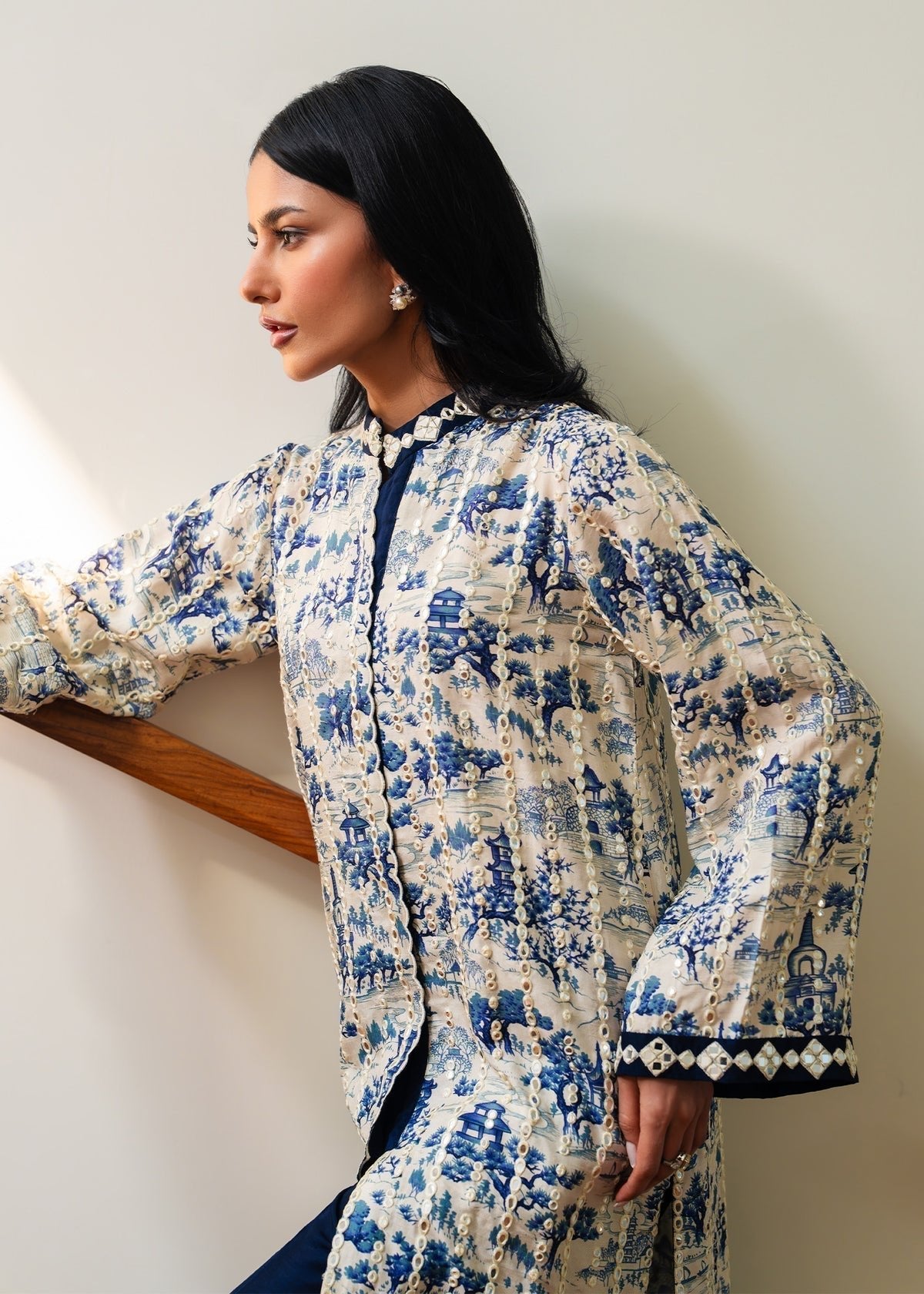 Mahgul | Mahsa Formals | Seraphine-Brand:Mahgul-Type:Ladies Clothes-Dusty White-Silk-House of Maryam- Buy in UK, USA