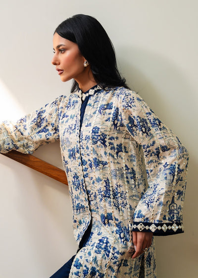 Mahgul | Mahsa Formals | Seraphine-Brand:Mahgul-Type:Ladies Clothes-Dusty White-Silk-House of Maryam- Buy in UK, USA