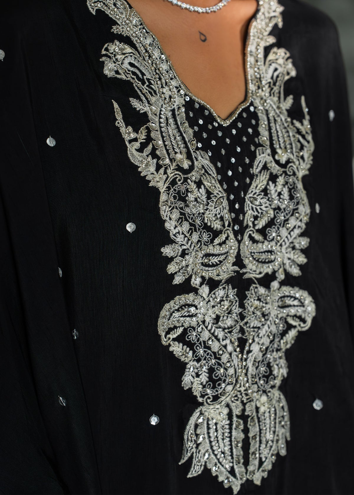 Mahgul | Mahsa Formals | Shadow Luxe-Brand:Mahgul-Type:Ladies Clothes-Black-Silk-House of Maryam- Buy in UK, USA
