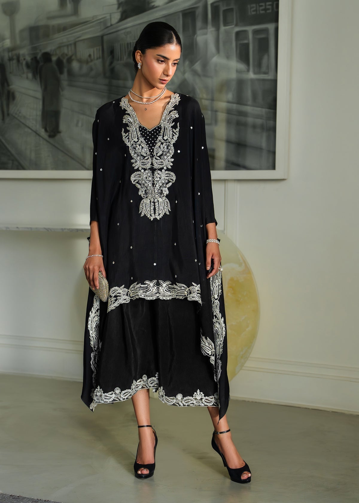 Mahgul | Mahsa Formals | Shadow Luxe-Brand:Mahgul-Type:Ladies Clothes-Black-Silk-House of Maryam- Buy in UK, USA