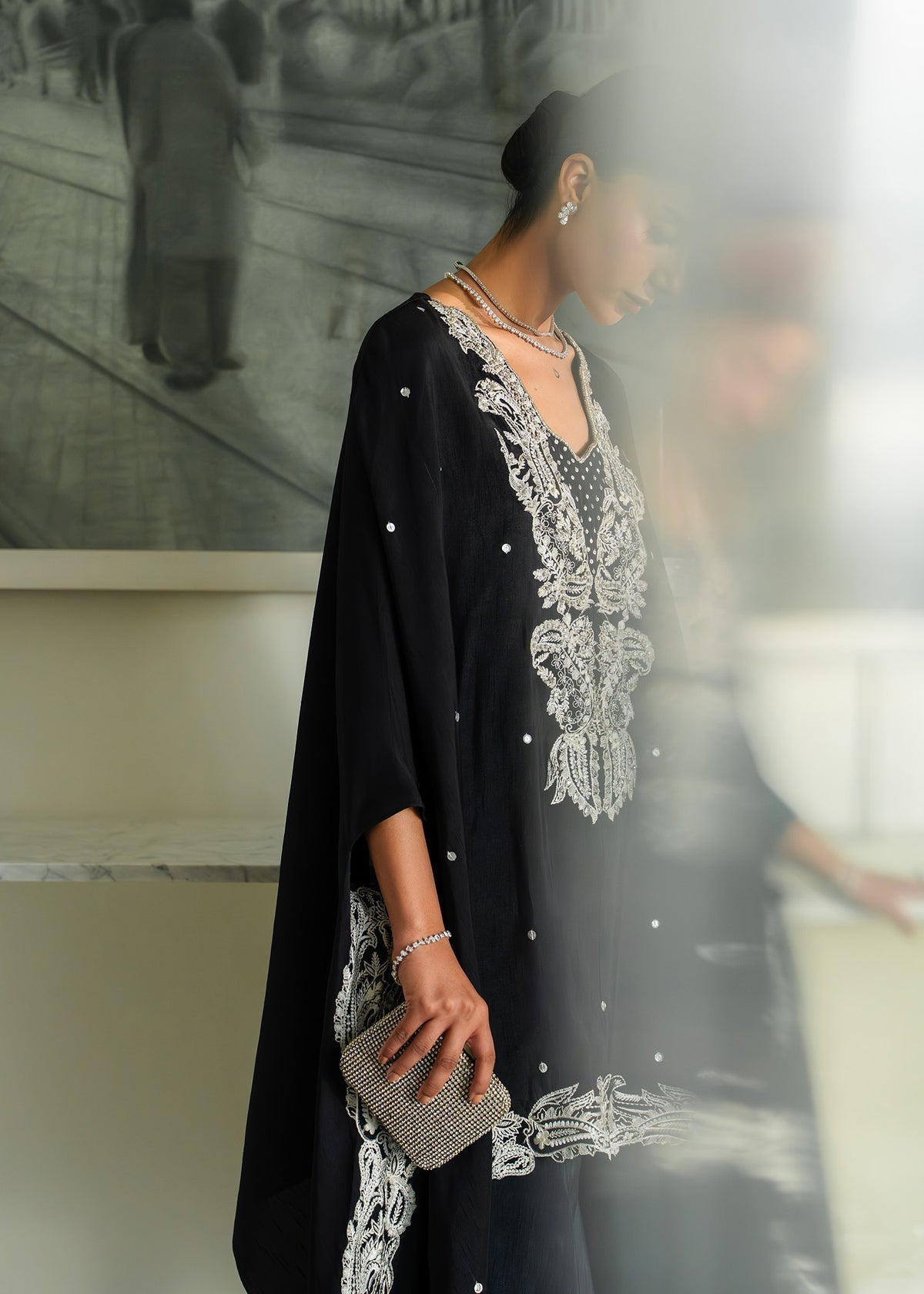 Mahgul | Mahsa Formals | Shadow Luxe-Brand:Mahgul-Type:Ladies Clothes-Black-Silk-House of Maryam- Buy in UK, USA