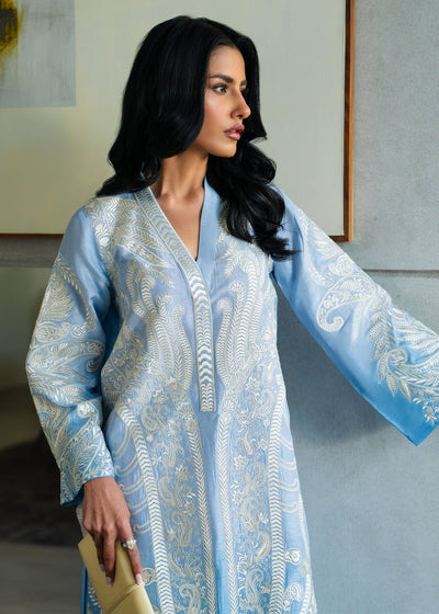 Mahgul | Mahsa Formals | Sky Whisper-Brand:Mahgul-Type:Ladies Clothes-Denium Blue-Silk-House of Maryam- Buy in UK, USA
