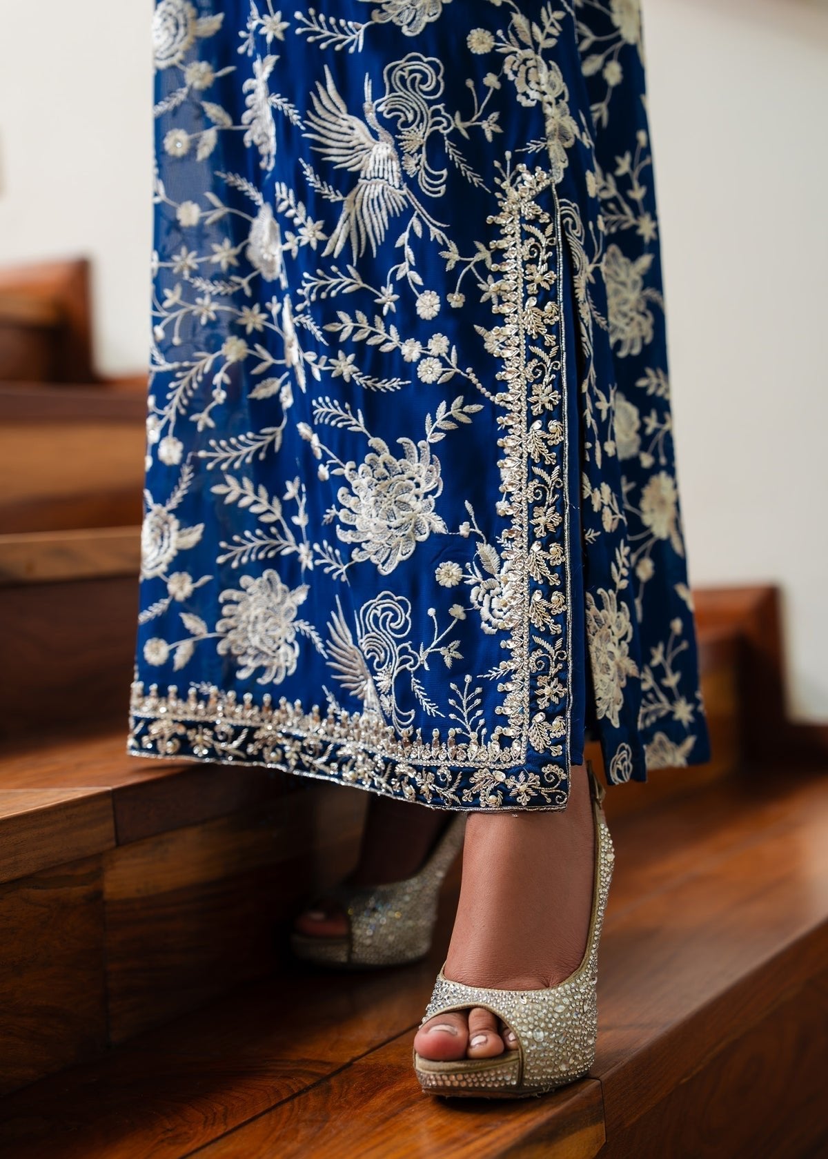 Mahgul | Mahsa Formals | Zavia-Brand:Mahgul-Type:Ladies Clothes-Navy-Silk-House of Maryam- Buy in UK, USA