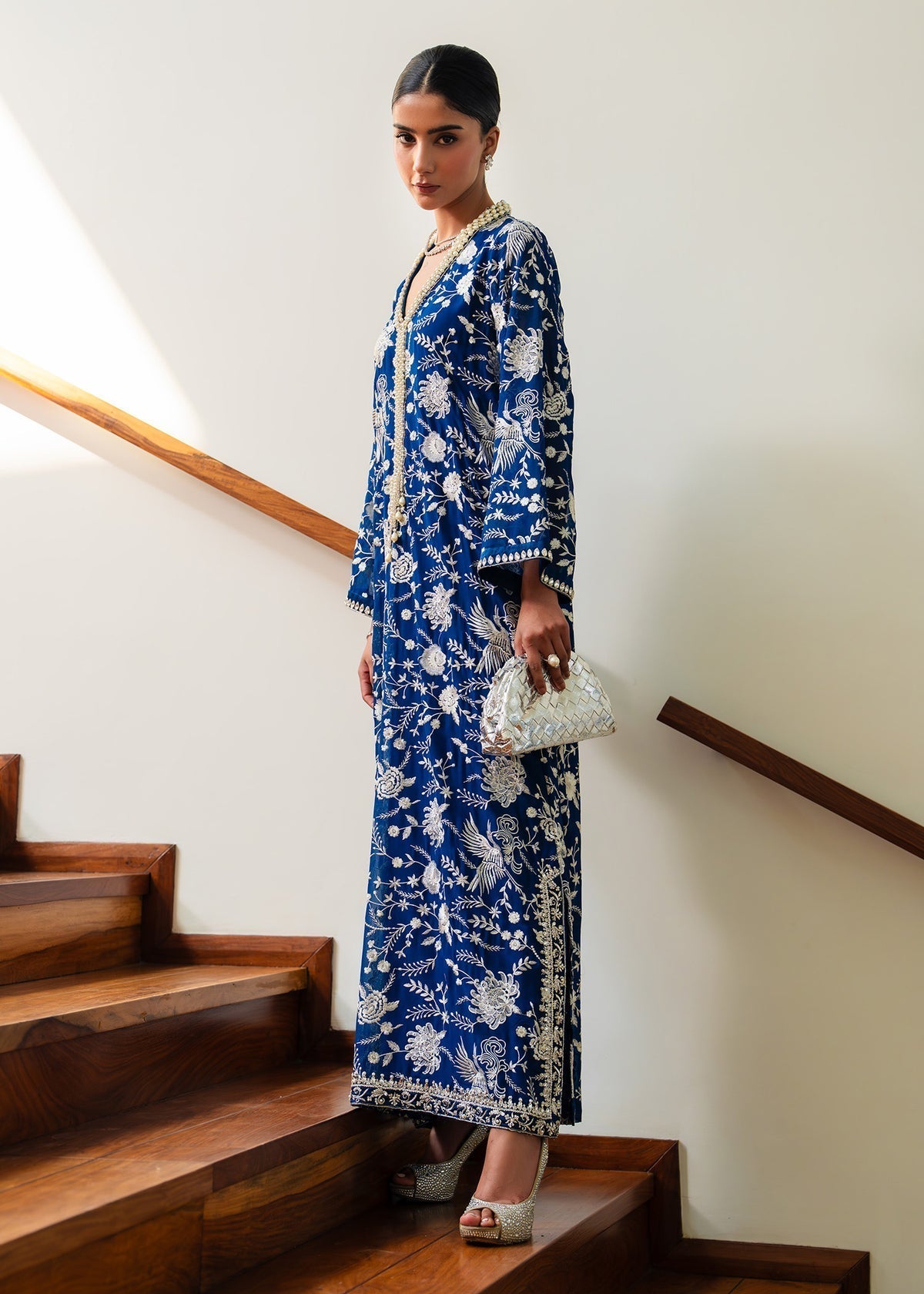 Mahgul | Mahsa Formals | Zavia-Brand:Mahgul-Type:Ladies Clothes-Navy-Silk-House of Maryam- Buy in UK, USA