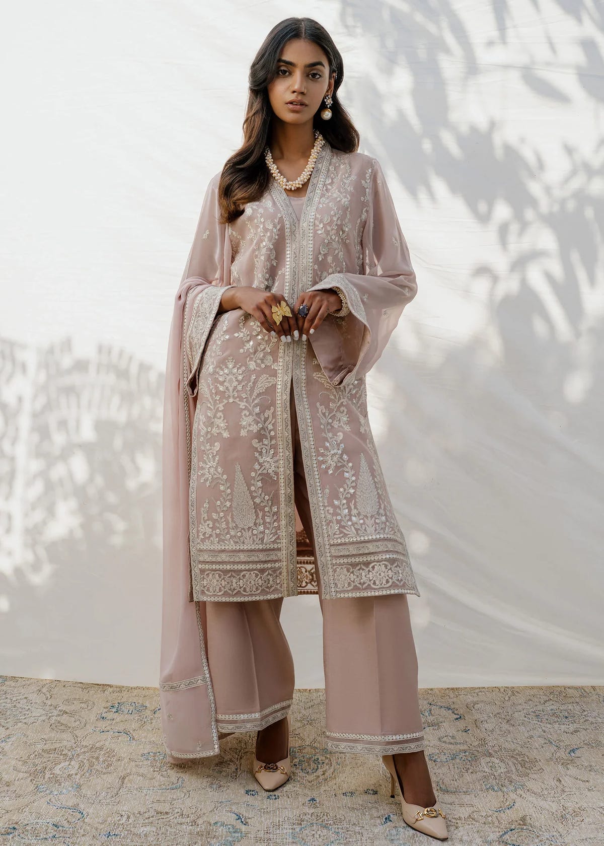Mahgul | Eid Edit 2024 | Mauve Flora -  Mahgul Luxury - Original Designer Dress - House of Maryam