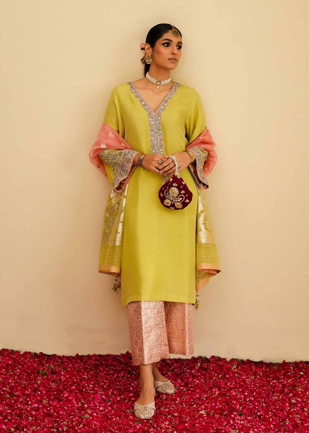 Mahgul | Eid Edit 2024 | Lemon Mint -  Mahgul Luxury - Original Designer Dress - House of Maryam