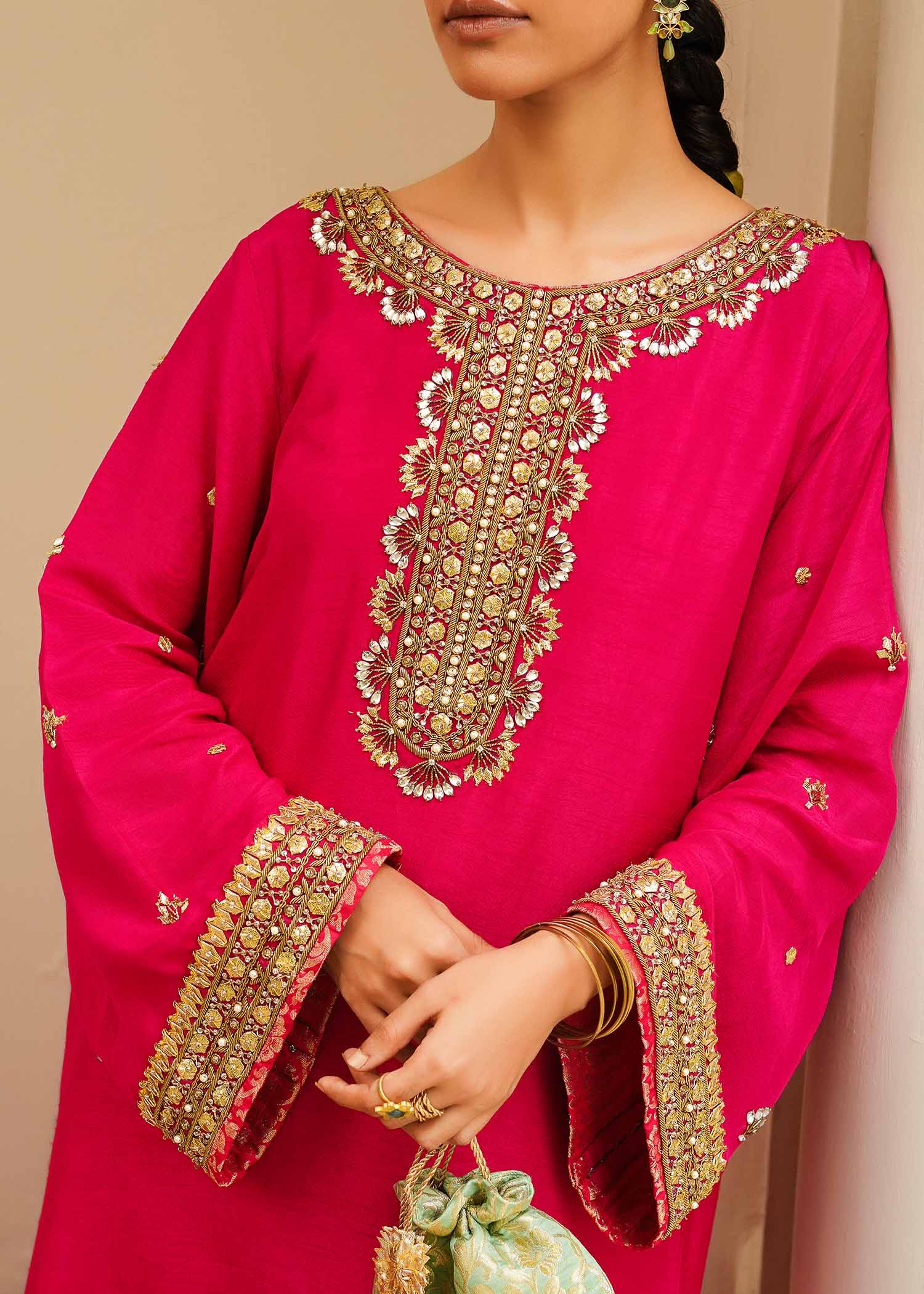 Mahgul | Eid Edit 2024 | Fuschia Rose by Designer Mahgul - House of Maryam - Pakistani Designer Ethnic Wear in {{ shop.shopifyCountryName }}