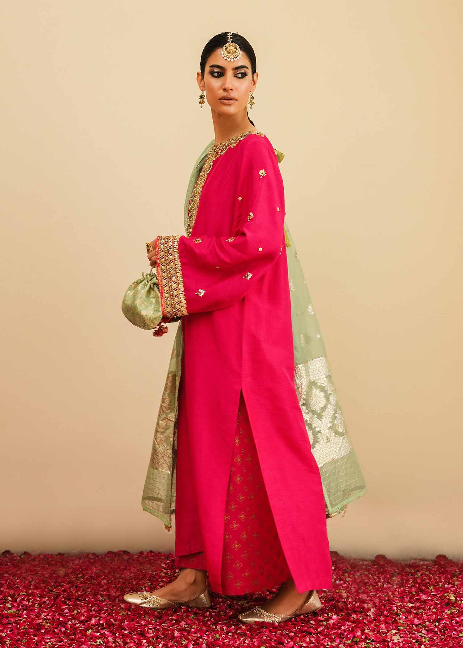 Mahgul | Eid Edit 2024 | Fuschia Rose by Designer Mahgul - House of Maryam - Pakistani Designer Ethnic Wear in {{ shop.shopifyCountryName }}