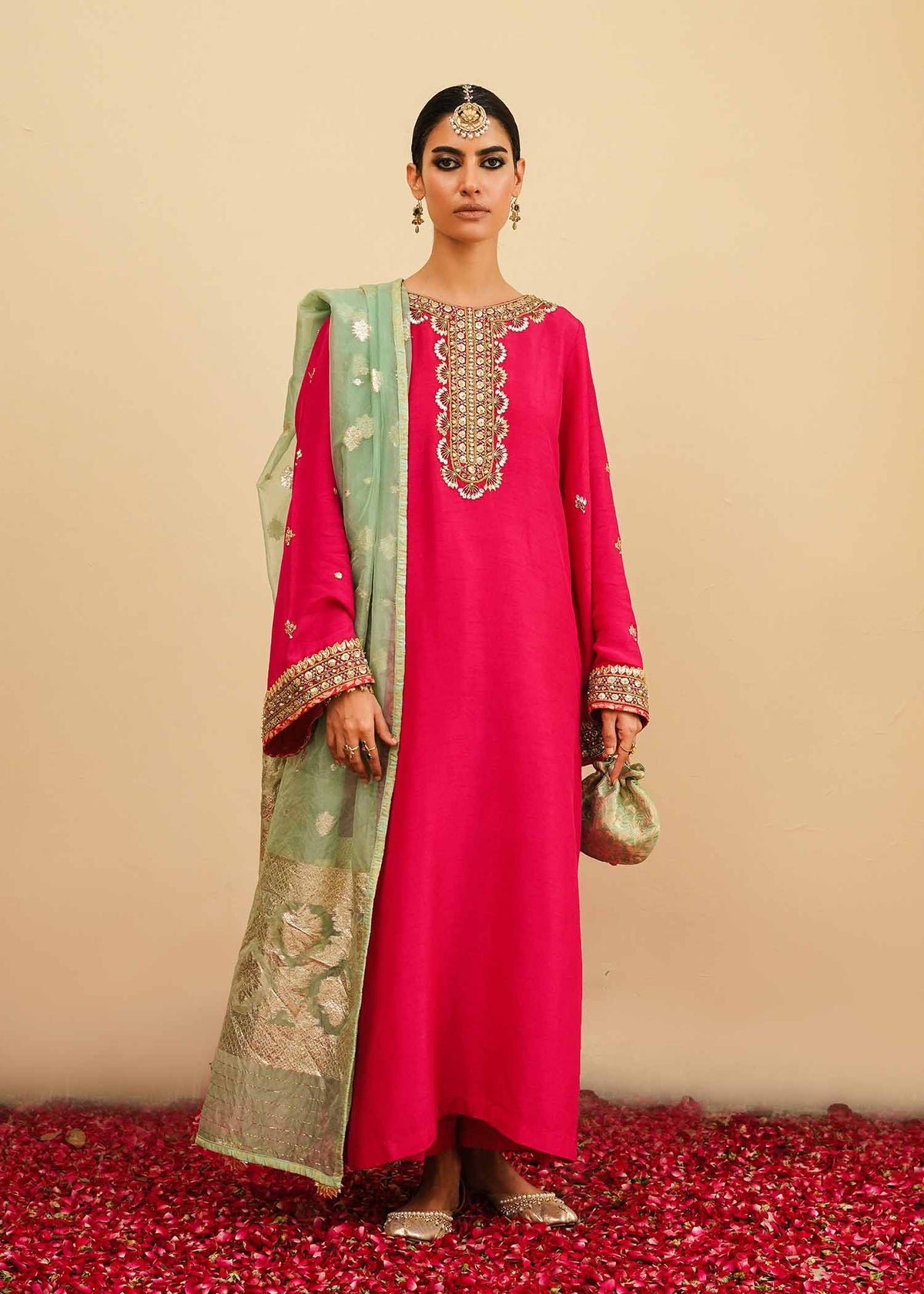 Mahgul | Eid Edit 2024 | Fuschia Rose -  Mahgul Luxury - Original Designer Dress - House of Maryam