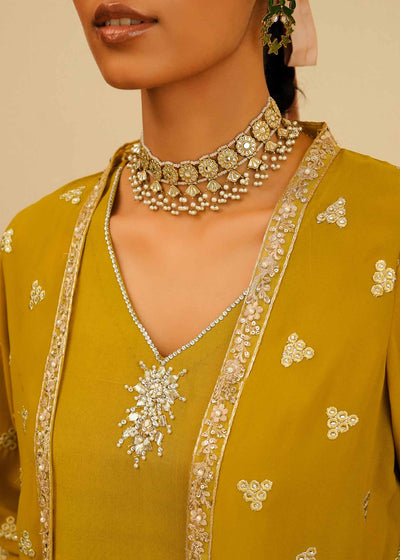Mahgul | Eid Edit 2024 | Mustard Shine -  Mahgul Luxury - Original Designer Dress - House of Maryam