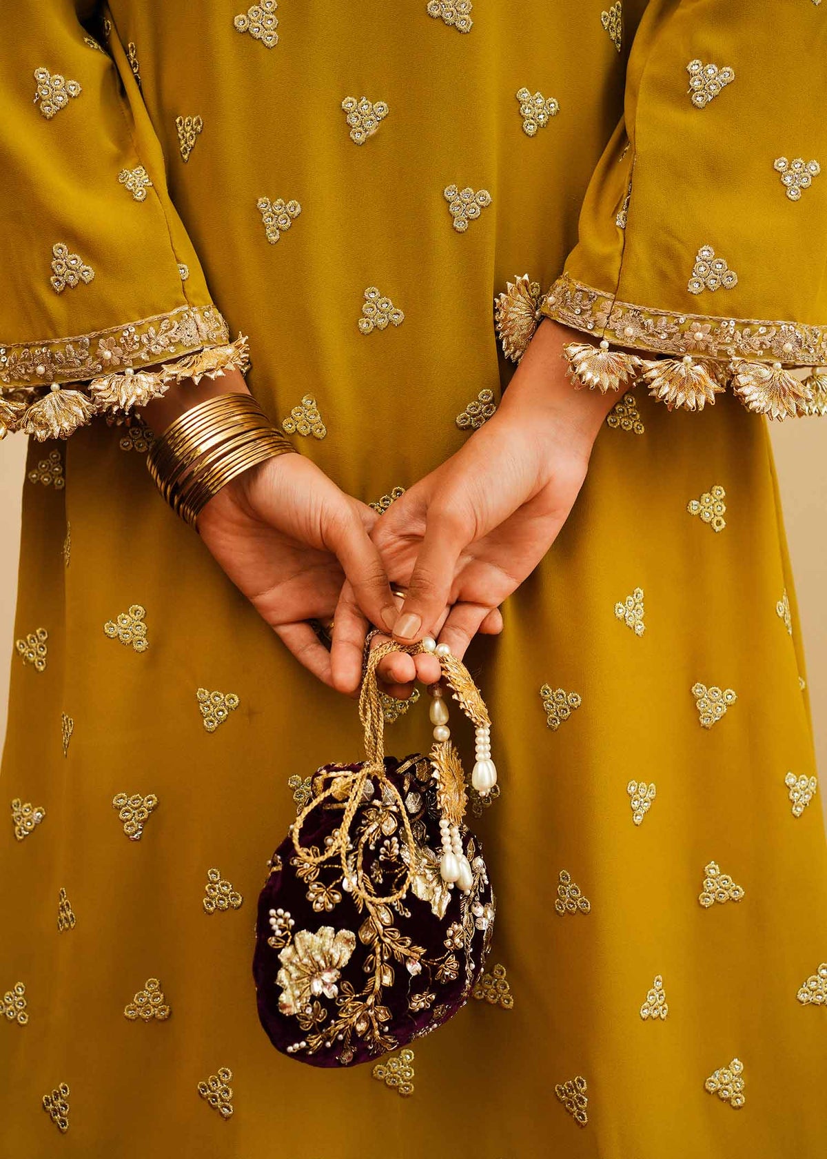 Mahgul | Eid Edit 2024 | Mustard Shine -  Mahgul Luxury - Original Designer Dress - House of Maryam