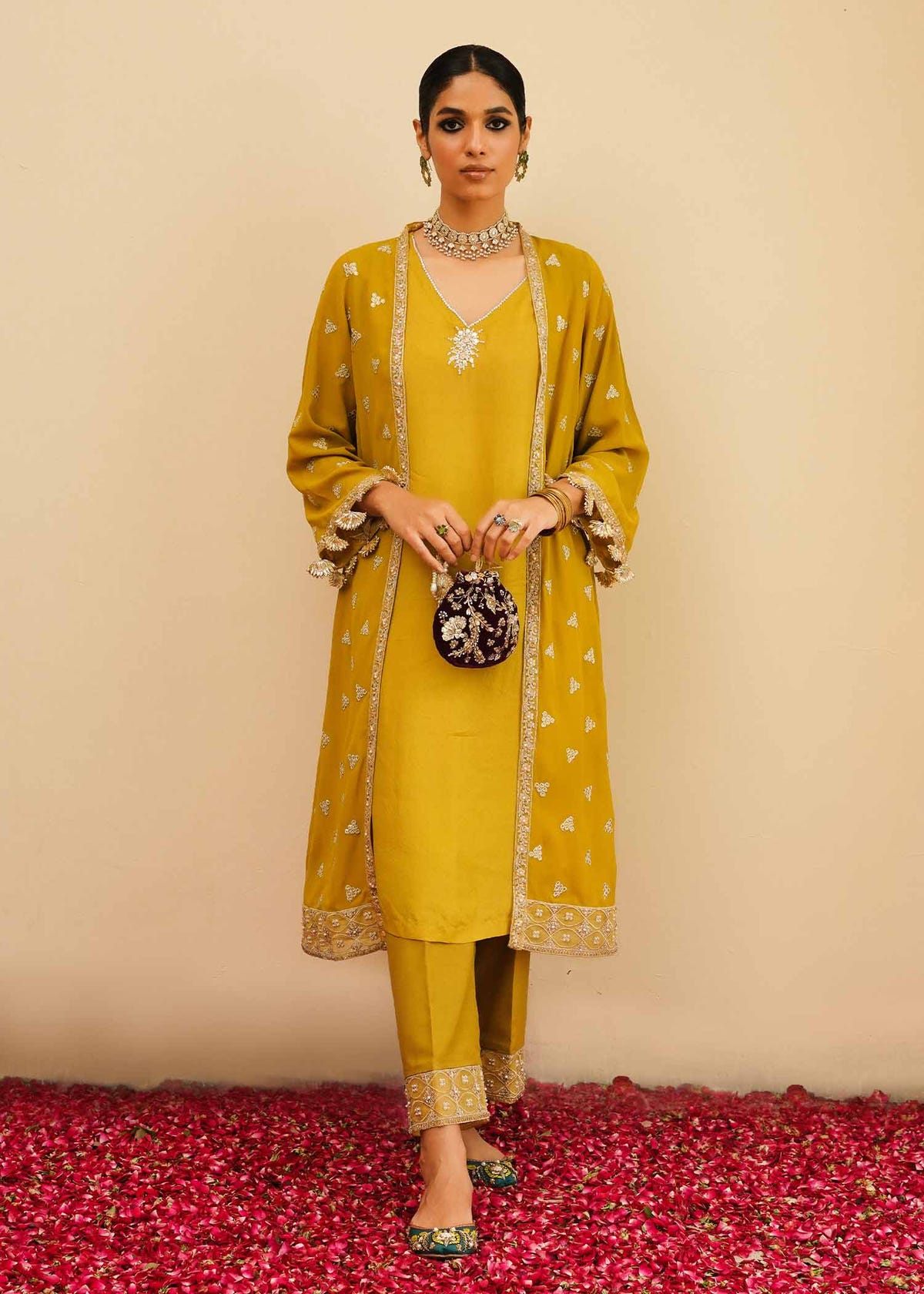 Mahgul | Eid Edit 2024 | Mustard Shine -  Mahgul Luxury - Original Designer Dress - House of Maryam